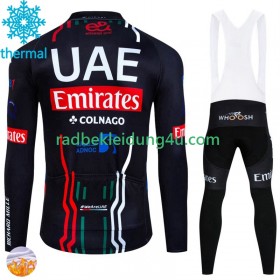 Set Langarmtrikot + Trägerhose Lange Winter Thermal Fleece Uae Emirates 2024 N001
